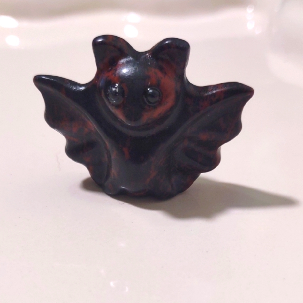 Bat Carving Red Obsidian 1x1.5 Super Cute Perfect For Halloween